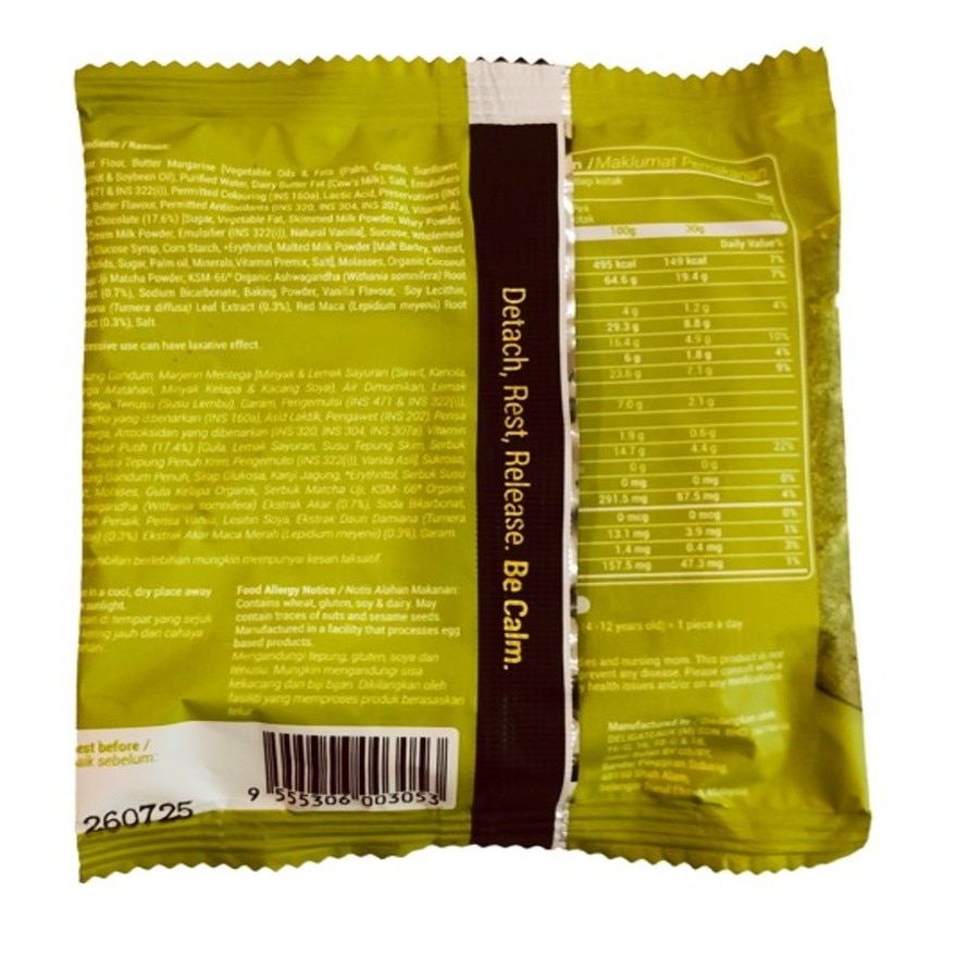 Vibe On Ashwagandha White Chocolate With Uji Matcha 1s