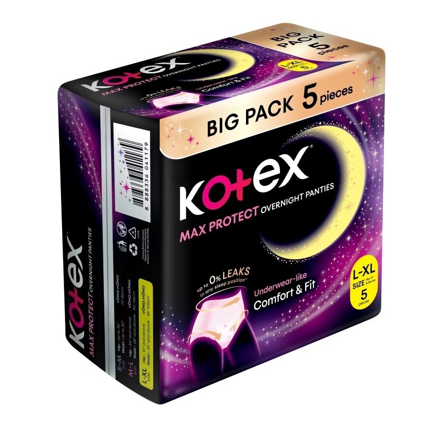 Overnight Panties L-XL (5s x 8 packs) - Period Panties with 360 Anti-Leakage Protection Disposable