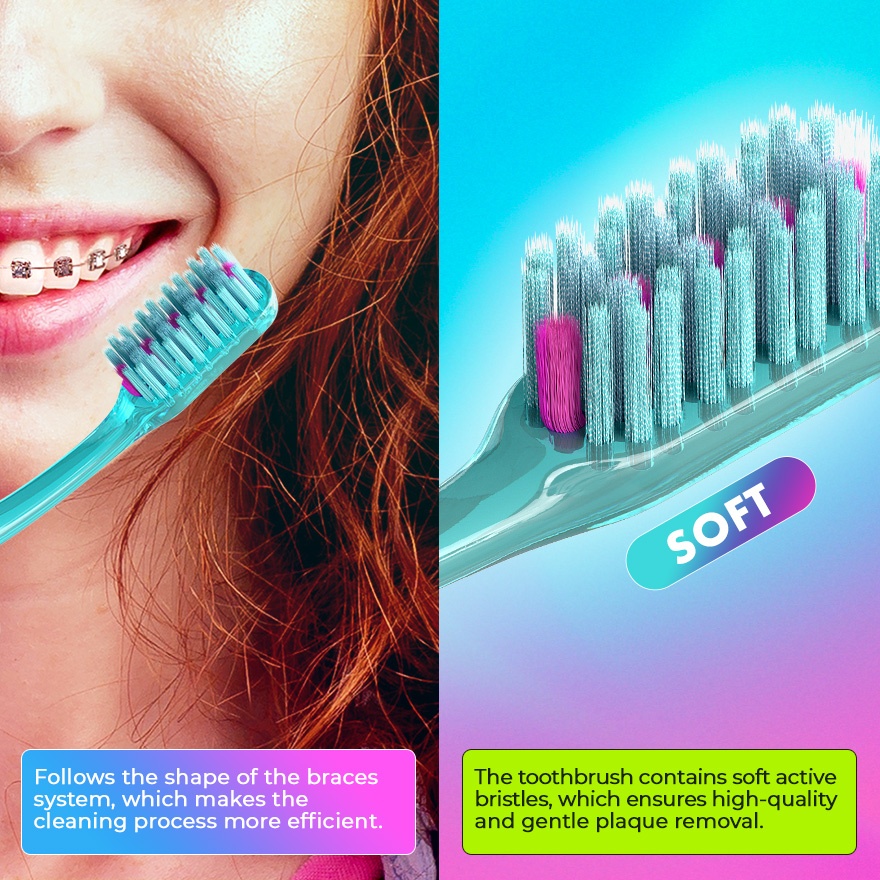 Orthodontic Toothbrush SPLAT ORTHO+ (Blue)