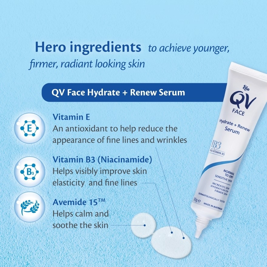 QV Face Hydrate + Renew Serum 30g