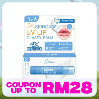 MIZUMI Skincare UV Lip Glassy Balm Clear SPF50+ PA++++ 3.5g