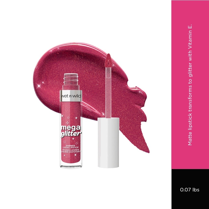 Mega Glitter Shimmer Liquid Lipstick Pink Future