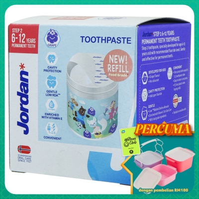 JORDAN - Kids Step 2 6-12 Years Toothpaste Pump Refill Grape 188g
