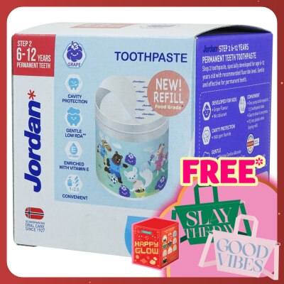 JORDAN Kids Step 2 6-12 Years Toothpaste Pump Refill Grape 188g