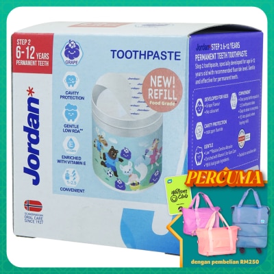 JORDAN Kids Step 2 6-12 Years Toothpaste Pump Refill Grape 188g
