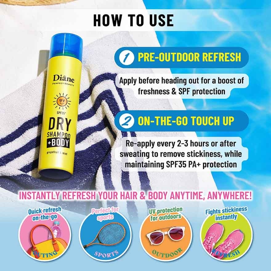 Perfect Beauty Dry Shampoo + Body Grapefruit & Mint UV 95g