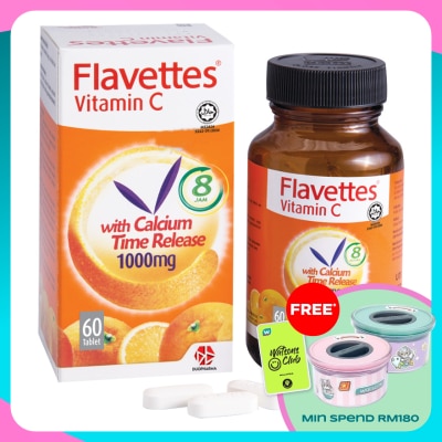 FLAVETTES Vitamin C with Calcium Time Release 1000mg 60's