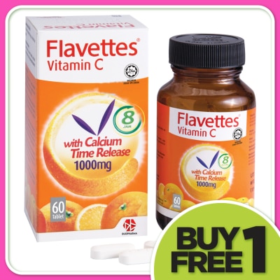 FLAVETTES Vitamin C with Calcium Time Release 1000mg 60's
