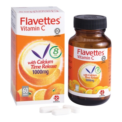 FLAVETTES - Vitamin C with Calcium Time Release 1000mg 60's