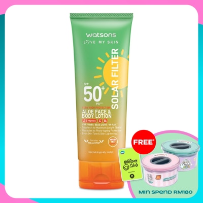 WATSONS Solar Filter Very High Protection Aloe Face & Body Lotion SPF50+ PA++++ 100ML