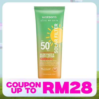 WATSONS Solar Filter Very High Protection Aloe Face & Body Lotion SPF50+ PA++++ 100ML
