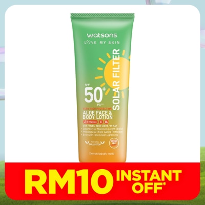 WATSONS Solar Filter Very High Protection Aloe Face & Body Lotion SPF50+ PA++++ 100ML