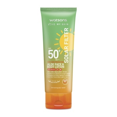 WATSONS Solar Filter Very High Protection Aloe Face & Body Lotion SPF50+ PA++++ 100ML