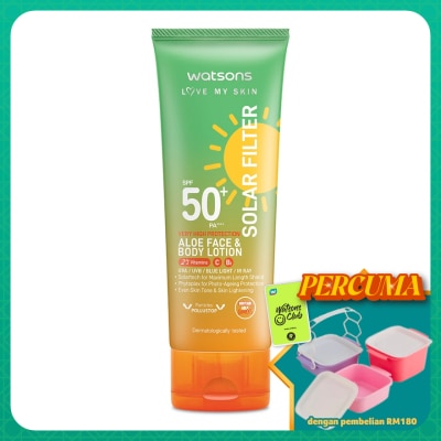 WATSONS - Solar Filter Very High Protection Aloe Face & Body Lotion SPF50+ PA++++ 100ML