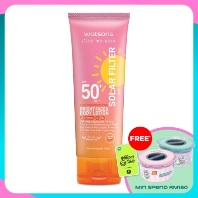 WATSONS Solar Filter Very High Protection Bright Face & Body Lotion SPF50+ PA++++ 100ML