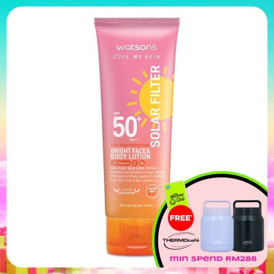 WATSONS - Solar Filter Very High Protection Bright Face & Body Lotion SPF50+ PA++++ 100ML