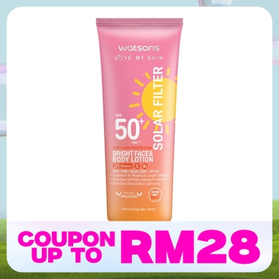 WATSONS Solar Filter Very High Protection Bright Face & Body Lotion SPF50+ PA++++ 100ML