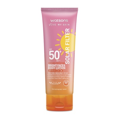 WATSONS - Solar Filter Very High Protection Bright Face & Body Lotion SPF50+ PA++++ 100ML