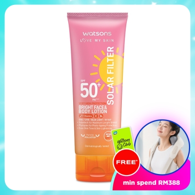 WATSONS - Solar Filter Very High Protection Bright Face & Body Lotion SPF50+ PA++++ 100ML