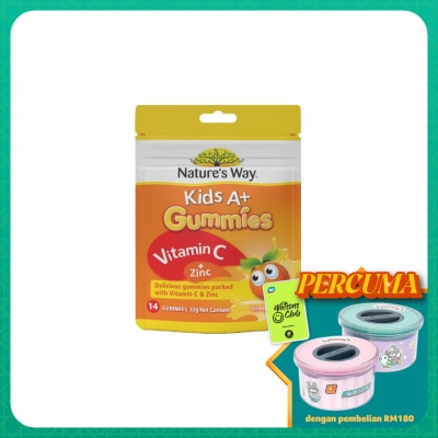 NATURE'S WAY Kid’s A+ Vit C+ Zinc Gummies Orange Flavours 14s