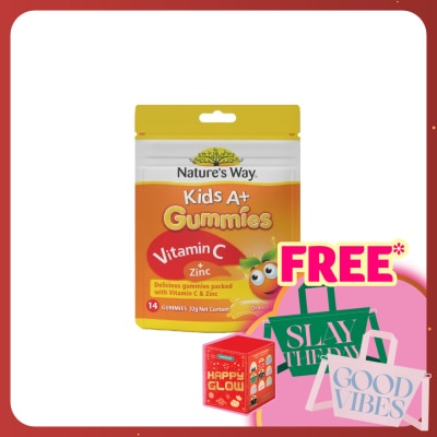 NATURE'S WAY Kid’s A+ Vit C+ Zinc Gummies Orange Flavours 14s
