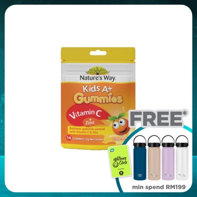 NATURE'S WAY Kid’s A+ Vit C+ Zinc Gummies Orange Flavours 14s