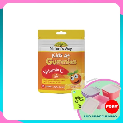 NATURE'S WAY Kid’s A+ Vit C+ Zinc Gummies Orange Flavours 14s