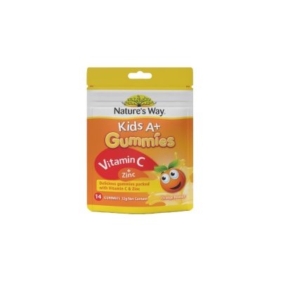 NATURE'S WAY - Kid’s A+ Vit C+ Zinc Gummies Orange Flavours 14s