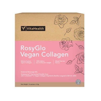 VITAHEALTH RosyGlo Vegan Collagen in Mixed Berry Flavour 14s