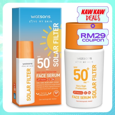 WATSONS Solar Filter Very High Protection Face Serum SPF50+ PA++++ 45ML