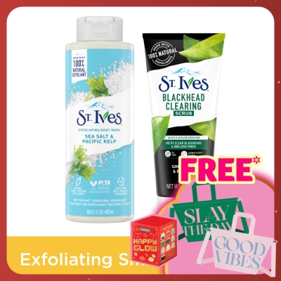 ST IVES Exfoliating Sea Salt Body Wash 473ml & Green Tea Scrub 170g