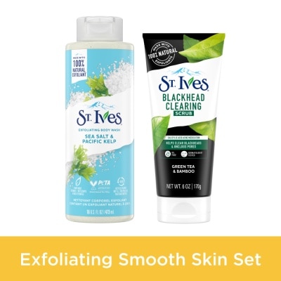 ST IVES Exfoliating Sea Salt Body Wash 473ml &  Green Tea Scrub 170g