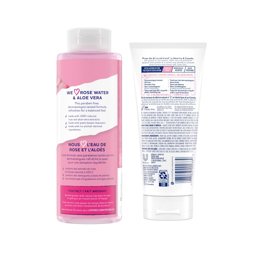 Refreshing Rose Water Body Wash 450ml & Rose Scrub 170g