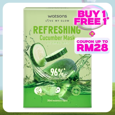 WATSONS Refreshing Cucumber Mask 5s