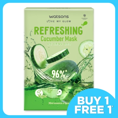 WATSONS Refreshing Cucumber Mask 5s