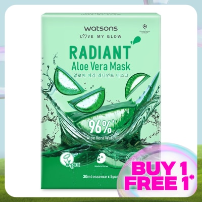 WATSONS Radiant Aloe Vera Mask 5s