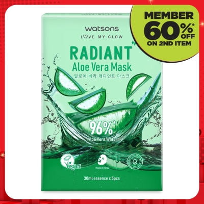 WATSONS Radiant Aloe Vera Mask 5s