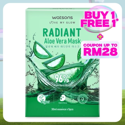 WATSONS Radiant Aloe Vera Mask 5s