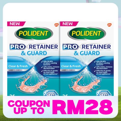 POLIDENT Pro Retainer & Guard Daily Cleanser 36s x2