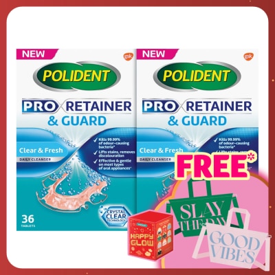 POLIDENT Pro Retainer & Guard Daily Cleanser 36s x2