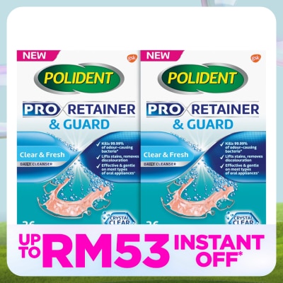 POLIDENT Pro Retainer & Guard Daily Cleanser 36s x2