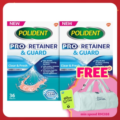 POLIDENT Pro Retainer & Guard Daily Cleanser 36s x2