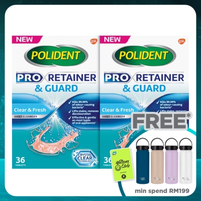 POLIDENT Pro Retainer & Guard Daily Cleanser 36s x2