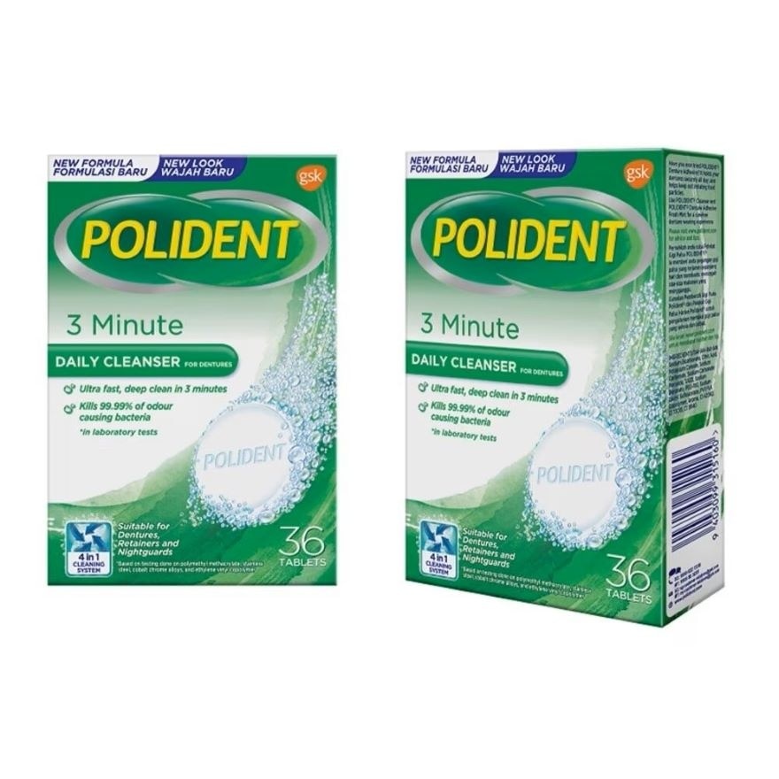 Denture Adhesive Flavour Free Cream 60G & Daily Cleanser 3 Minutes 36s Bundle Set