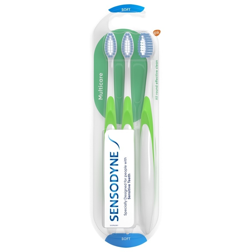 Fresh Mint Relief Sensitive Teeth Toothpaste 100g and Sensitive Teeth Multicare Soft Toothbrush 3S