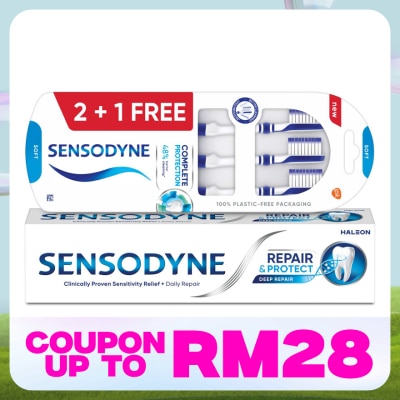 SENSODYNE Repair & Protect Original Sensitive Toothpaste 100g and Soft Toothbrush 3S