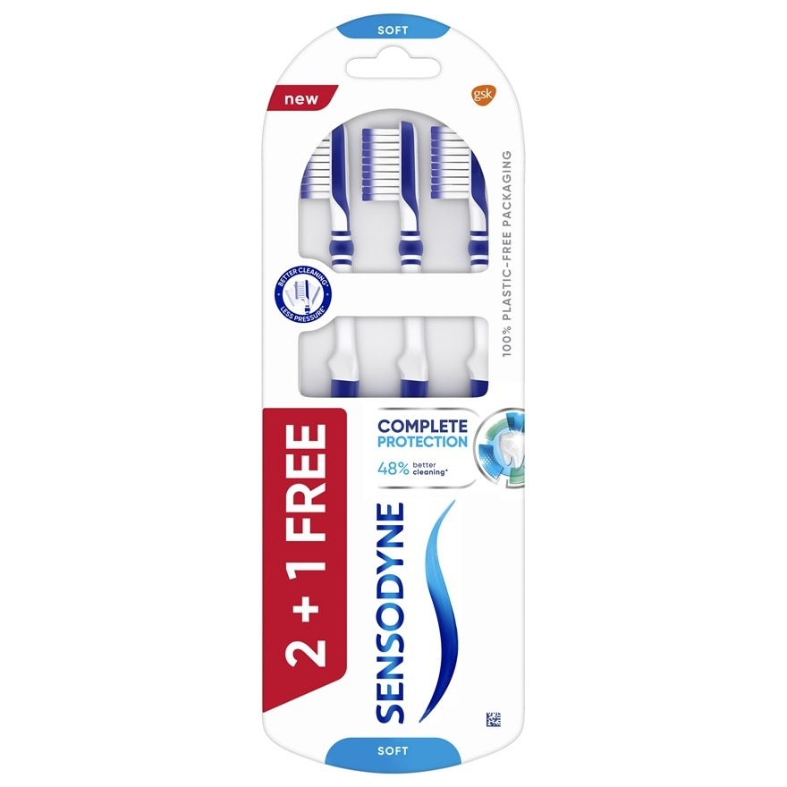Repair & Protect Whitening 100g ad Sensitive Teeth Complete Protection Soft Toothbrush 3S