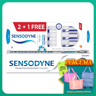 SENSODYNE - Repair & Protect Whitening 100g ad Sensitive Teeth Complete Protection Soft Toothbrush 3S