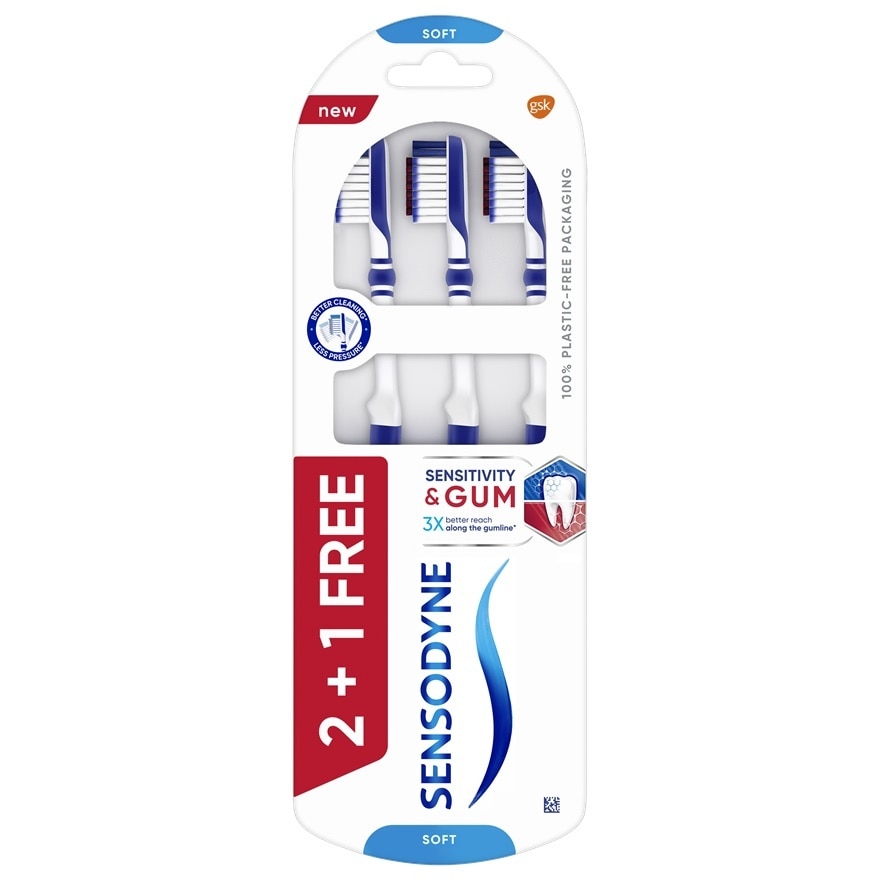 Sensitivity & Gum Toothpaste 100g and Sensitive Teeth Sen with Gum Soft Toothbrush 3S