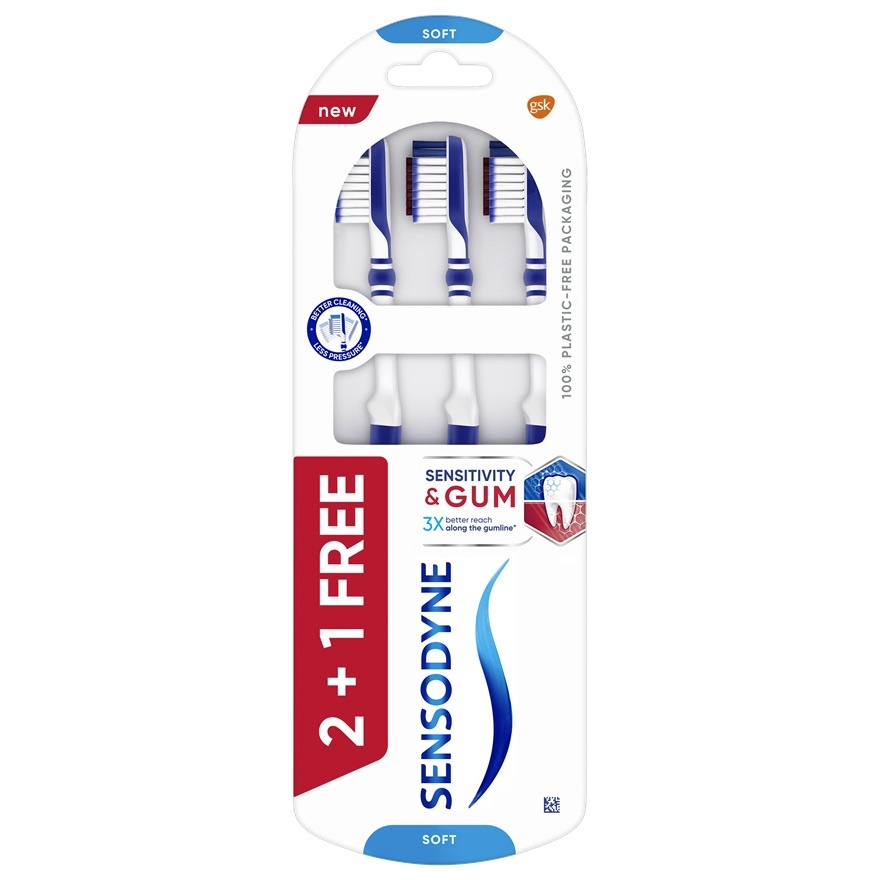 Sensitivity & Gum Whitening Toothpaste 100g and Sensitive Teeth Sen with Gum Soft Toothbrush 3S